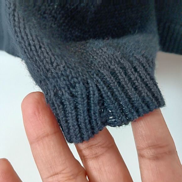 Vintage Victoria Harbour Black Sequin Argyle Sweater Embellished Holiday Medium - Picture 5 of 11